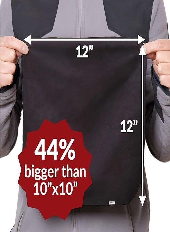 Ejis Sweat Absorbing Handkerchiefs (10 Pack) - 12x12 Large Odor-Resistant Quick-Dry Towels for Face & Hands - For Men & Women - Black/White - Image 2